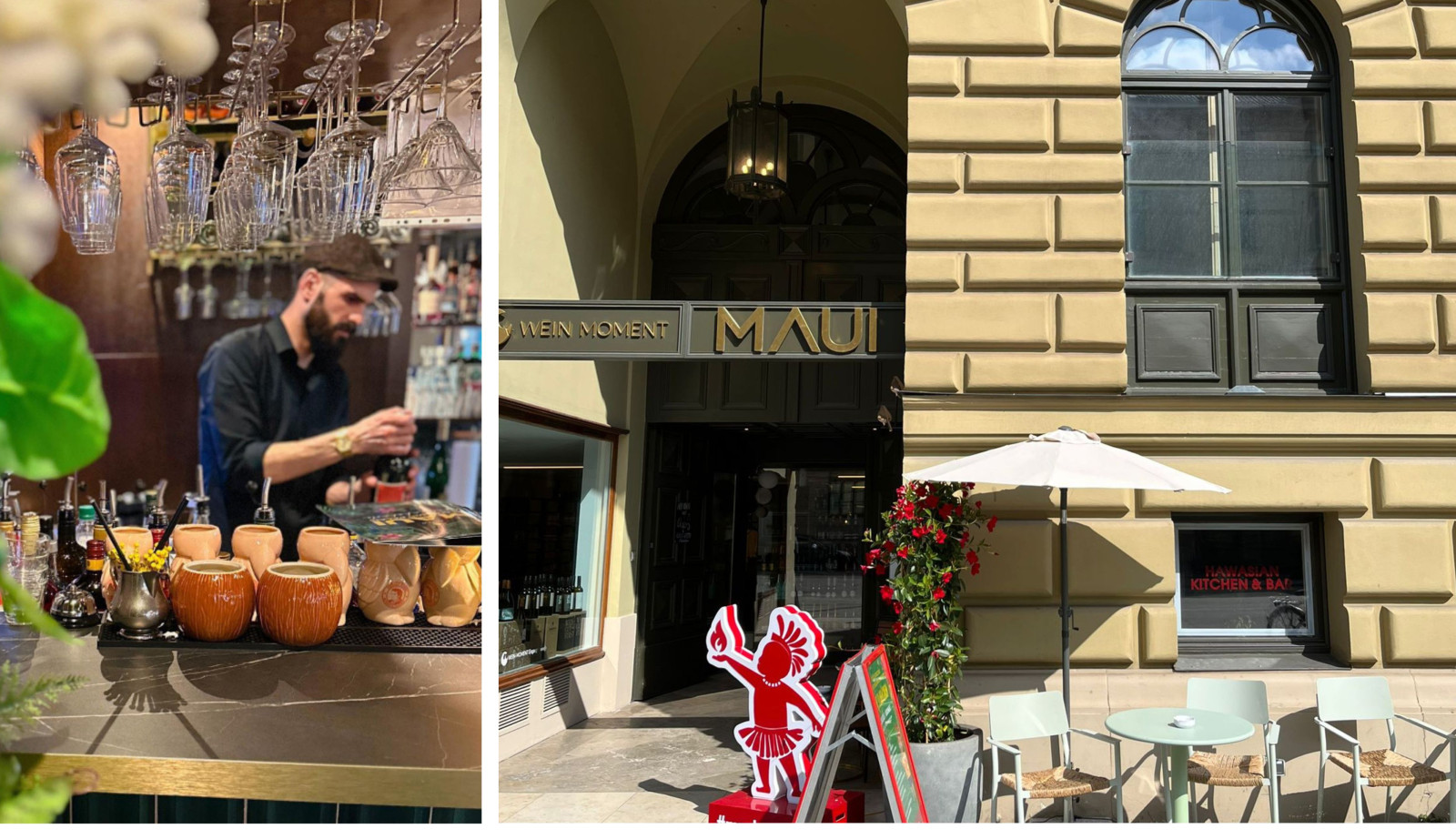 Wie wäre es mit einem Sundowner nach getaner Arbeit im MAUI IM LUDWIGPALAIS? Bildrechte: MAUI MUNICH (links), Klartextkunst (rechts)