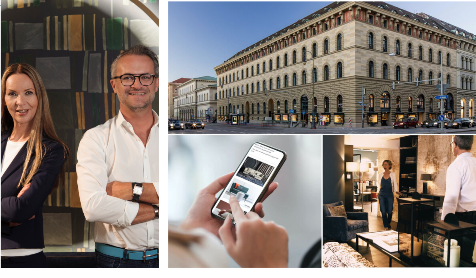 Heike Eckfellner und Tom Jäger sind die Einrichtungsprofis, die Sie im Flagshipstore der Lifestylemarke Christine Kröncke Interior Design im Ludwigpalais exzellent beraten.