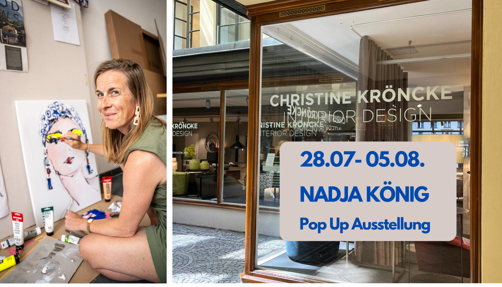 Die Werke für die erste PopUp-Ausstellung von Nadja König bei Christine Kröncke Interior Design sind lyrische Kostbarkeiten.