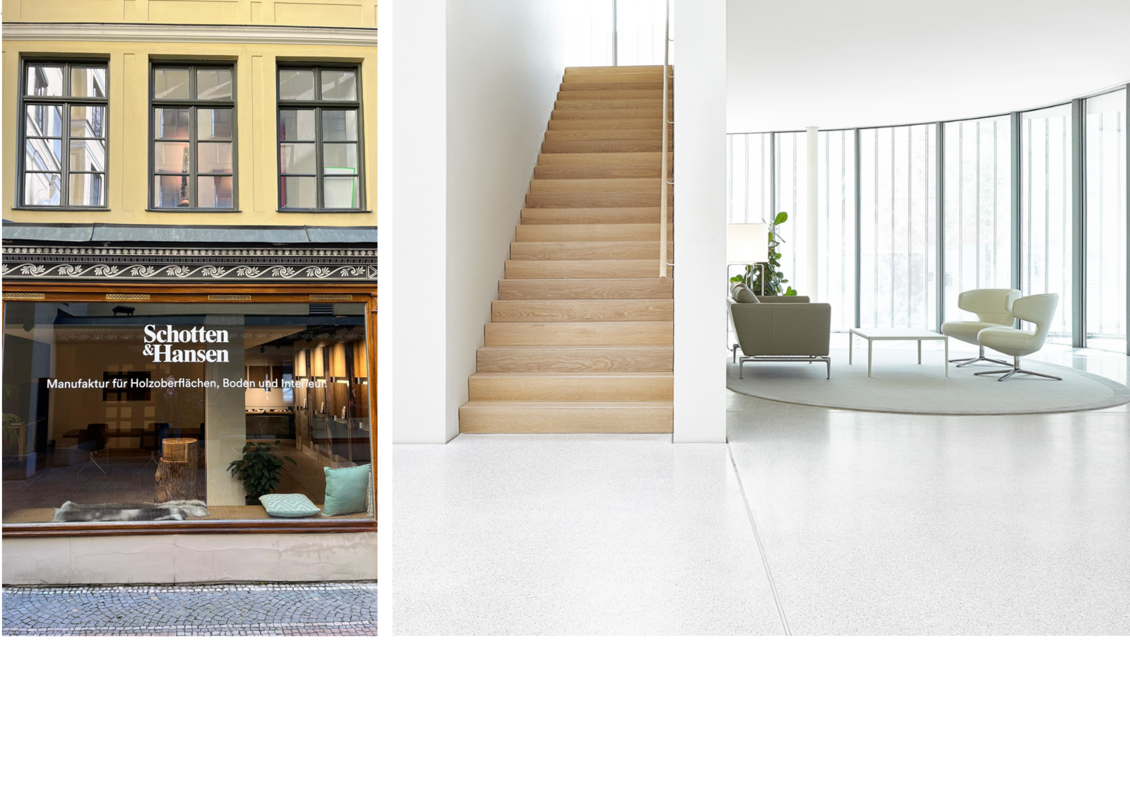 Auch der Holzboden und die Wandverkleidungen des Stiftungsgebäudes kommen aus der Manufaktur für Holzoberflächen, Boden und Interieur, Schotten & Hansen.