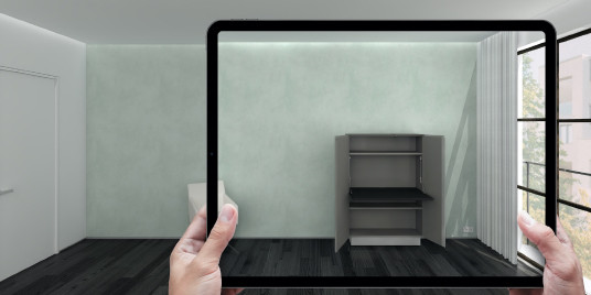 <strong>Mit AR sehen Sie realistisch, mit Ihrem Smartphone oder Tablet, wie Ihr Wunschmöbel in Ihrem Wohnzimmer aussieht.</strong>